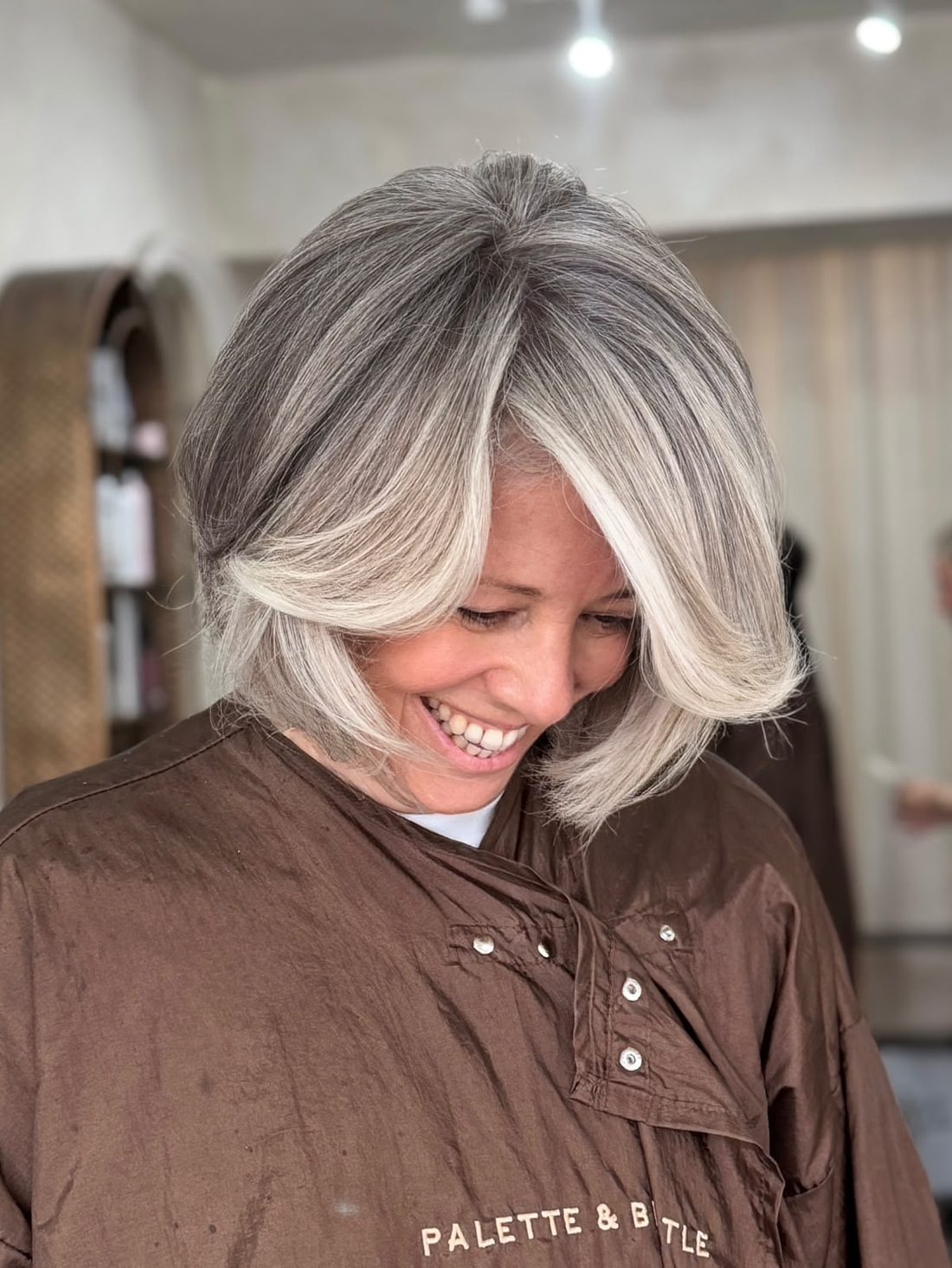 Grey blending bob